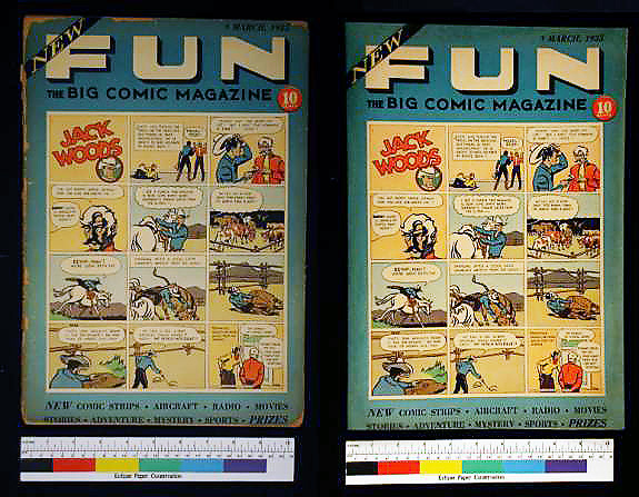 new fun comics 2 before and after restoration